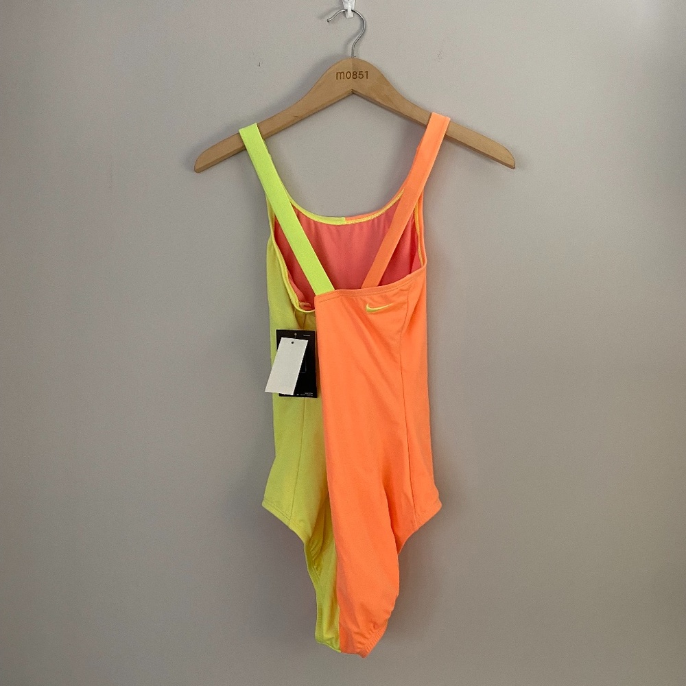 BNWT Nike Orange and Yellow One-Piece Swimsuit W/ Cross Back Size Extra Large - Picture 7 of 10